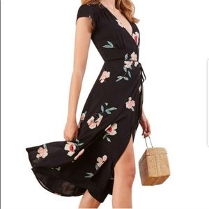 NWT • Reformation Carina Ornament Wrap Midi Dress